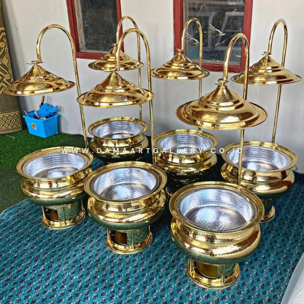 Chafing dish Kuningan Motif Tempa Berkualitas